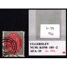 8 øre grå/rød. Tofarvet øreudgave. Stempel variant.